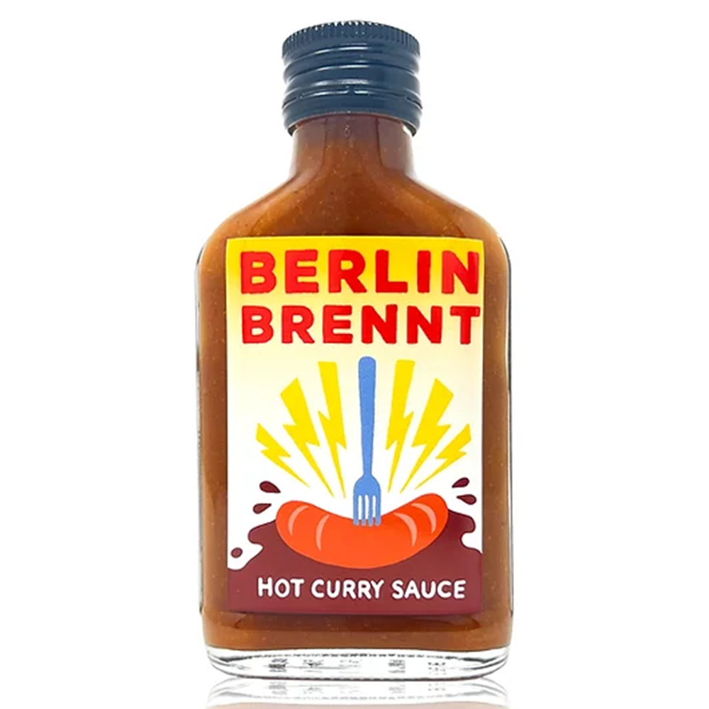 Crazy Bastard Berlin brennt Hot Curry Sauce - scharfe Currywurst Sauce