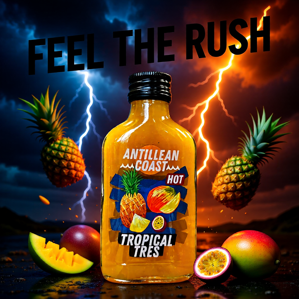 Tropical Tres Hot Sauce | fruchtig, angenehm scharf, gourmet | Ananas, Mango, Maracuja