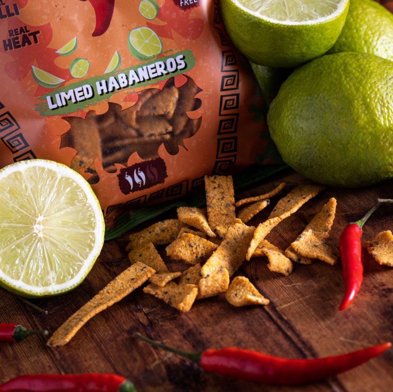 Hot Chip Strips Limed Habaneros | scharfer Knabberspass | 80 Gr