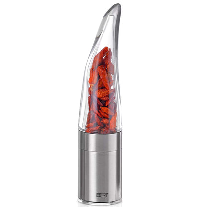 AdHoc Pepe - Chilimühle - Chilischneider - zerkleinert getrocknete Chilis und andere Gewürze - silber/acryl