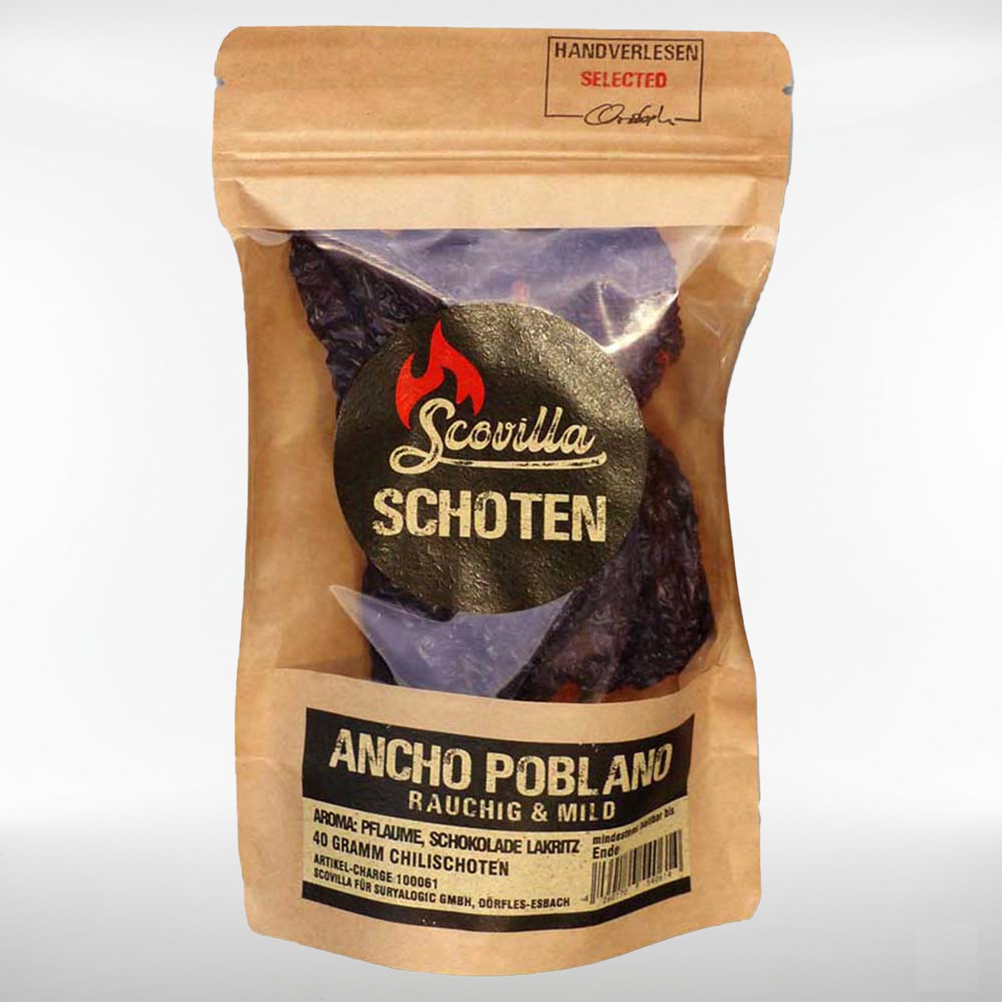 Ancho Poblano Chili Schoten | intensives Aroma, sanfte Schärfe | getrocknet 40 gr