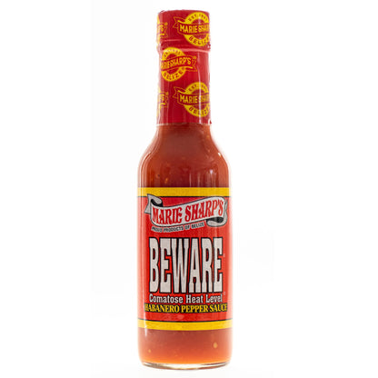 Marie Sharp's Beware Habanero Sauce, 148-ml-Flasche von vorne