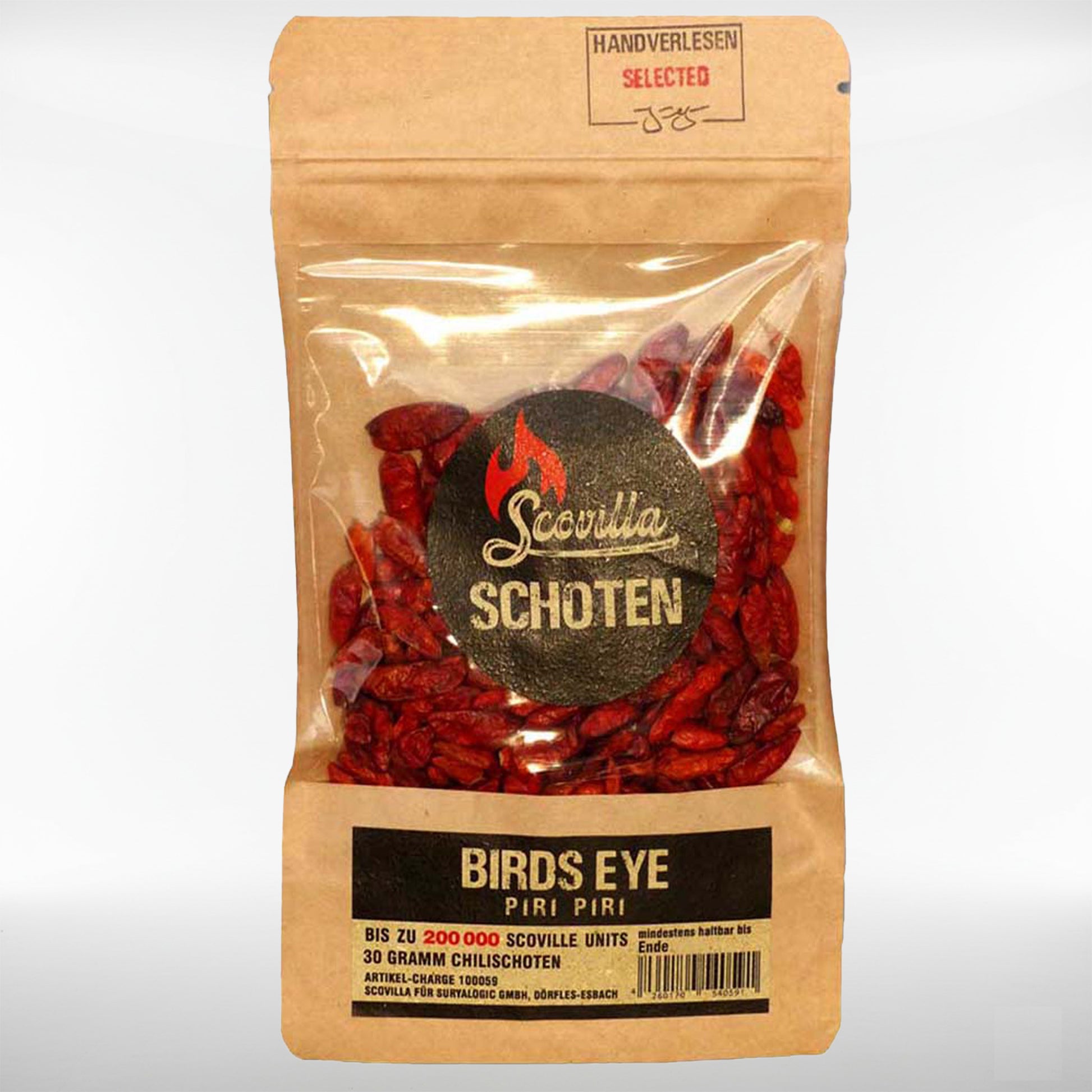 Birds Eye / Piri-Piri Chili Schoten | direkte Schärfe, Zitrusnoten | getrocknet 30 gr