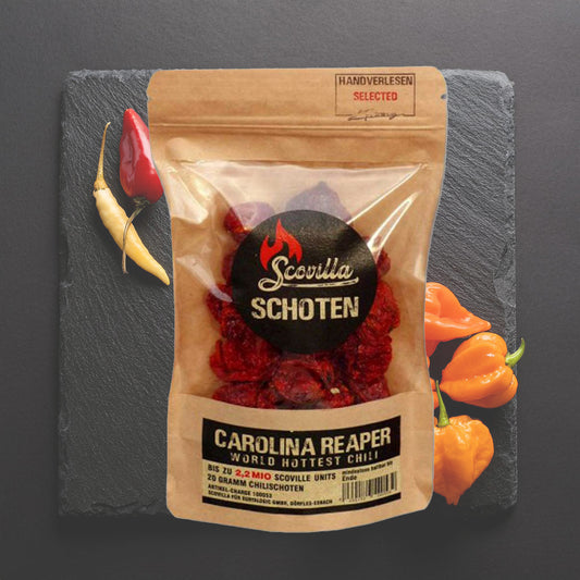 Carolina Reaper Chili Schoten - schäfrfster Chili der Welt - 
 getrocknet