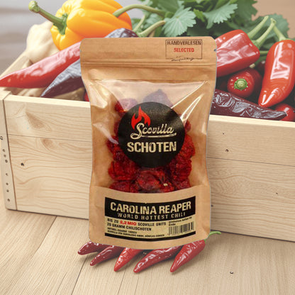 Baccelli di peperoncino Scovilla Carolina Reaper - Essiccati