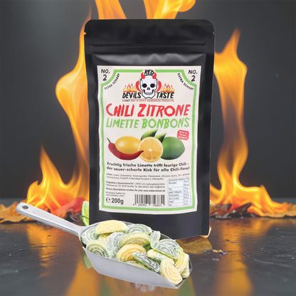 Zitronen-Limetten Chili Bonbons | extrascharf | 200 Gramm
