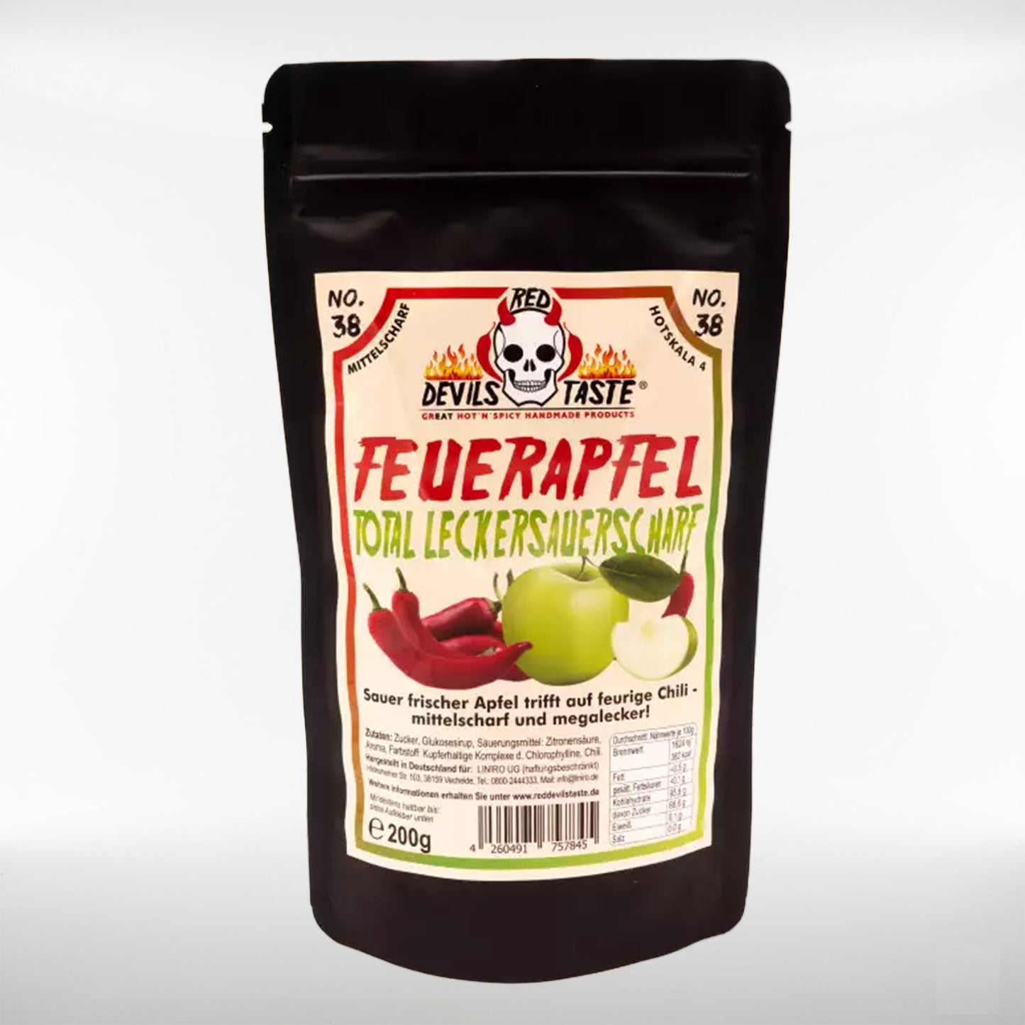 Chili Saurer Apfel Bonbons | mittelscharf, fruchtig | 200 Gramm