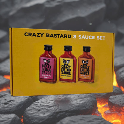 Crazy Bastard Chilisauce 3er Geschenkset Best-Sellers (10'000 - 30'000 SCU)