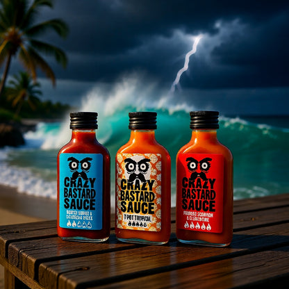 Crazy Bastard 3er Geschenkset | Hot Caribbean Chilis | medium bis mega scharf