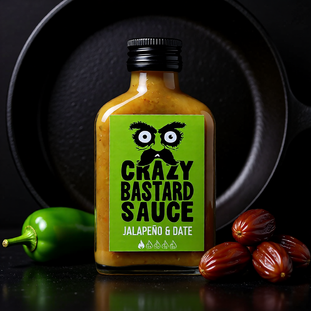 Crazy Bastard Jalapeno &amp; Datteln Hot Sauce (100 ml)