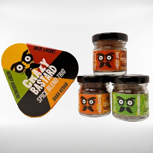 Crazy Bastard Sauce Spice Blend Trio – drei Gewürzmischungen im Glas - perfektes Geschenkset