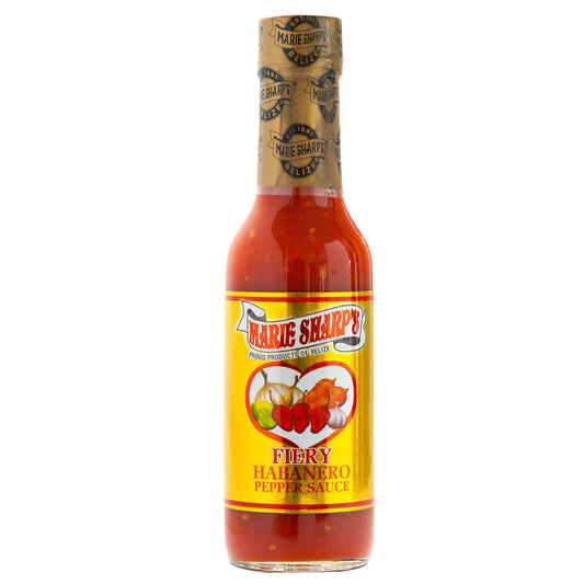 Marie Sharp's Fiery Hot Habanero Sauce, 148-ml-Flasche von vorne
