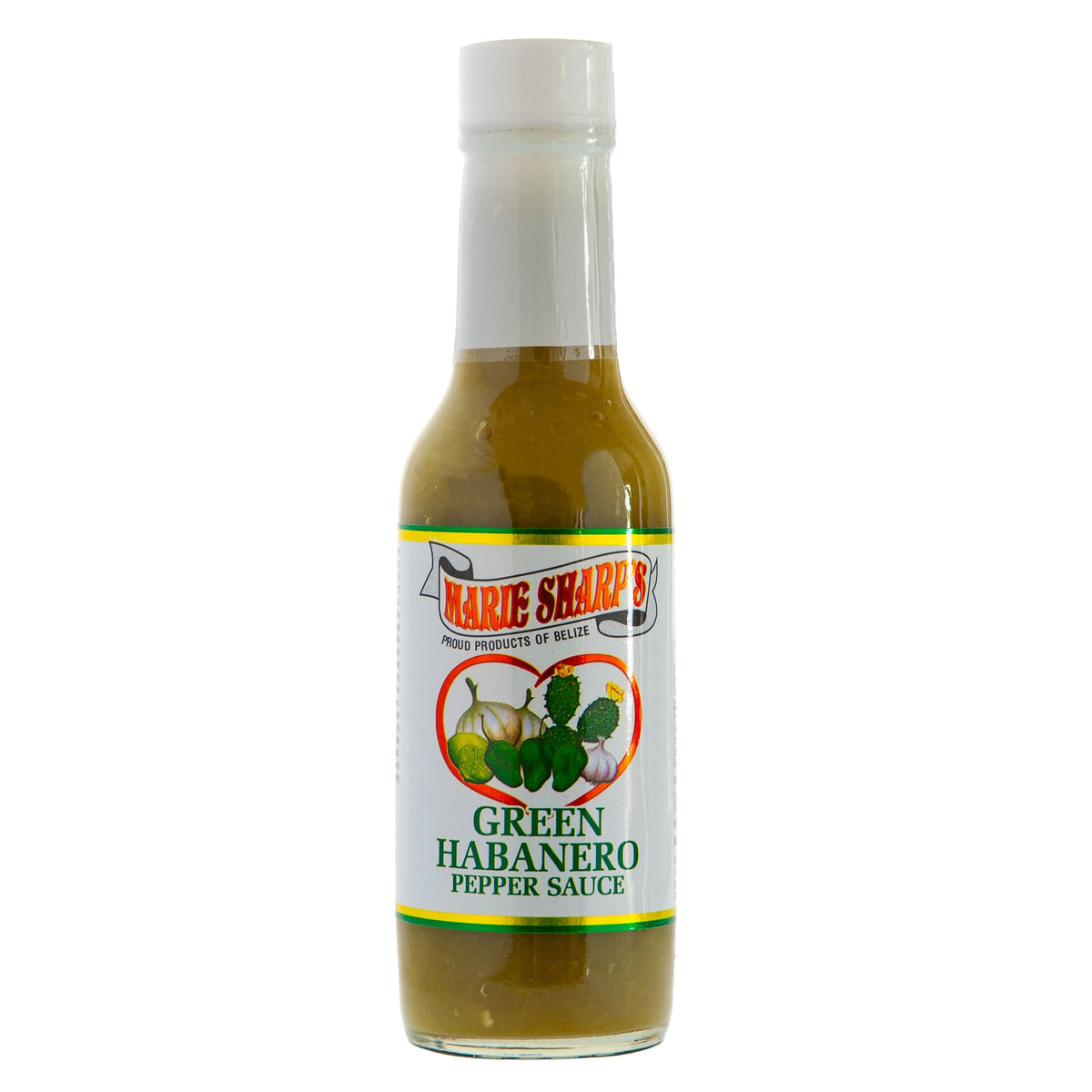Marie Sharp's Green Nopal Habanero Sauce, 148-ml-Flasche von vorne