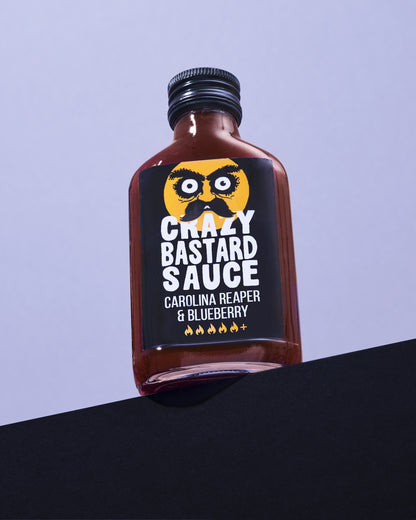 Crazy Bastard Carolina Reaper & Blaubeere Hot Sauce