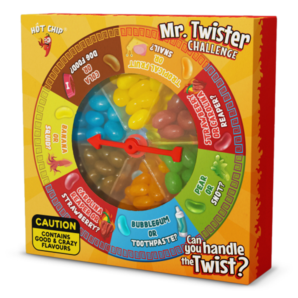 Hot Chip Mr. Twister - Das herausfordernde Jelly Beans Challenge Spiel - 120 Gramm