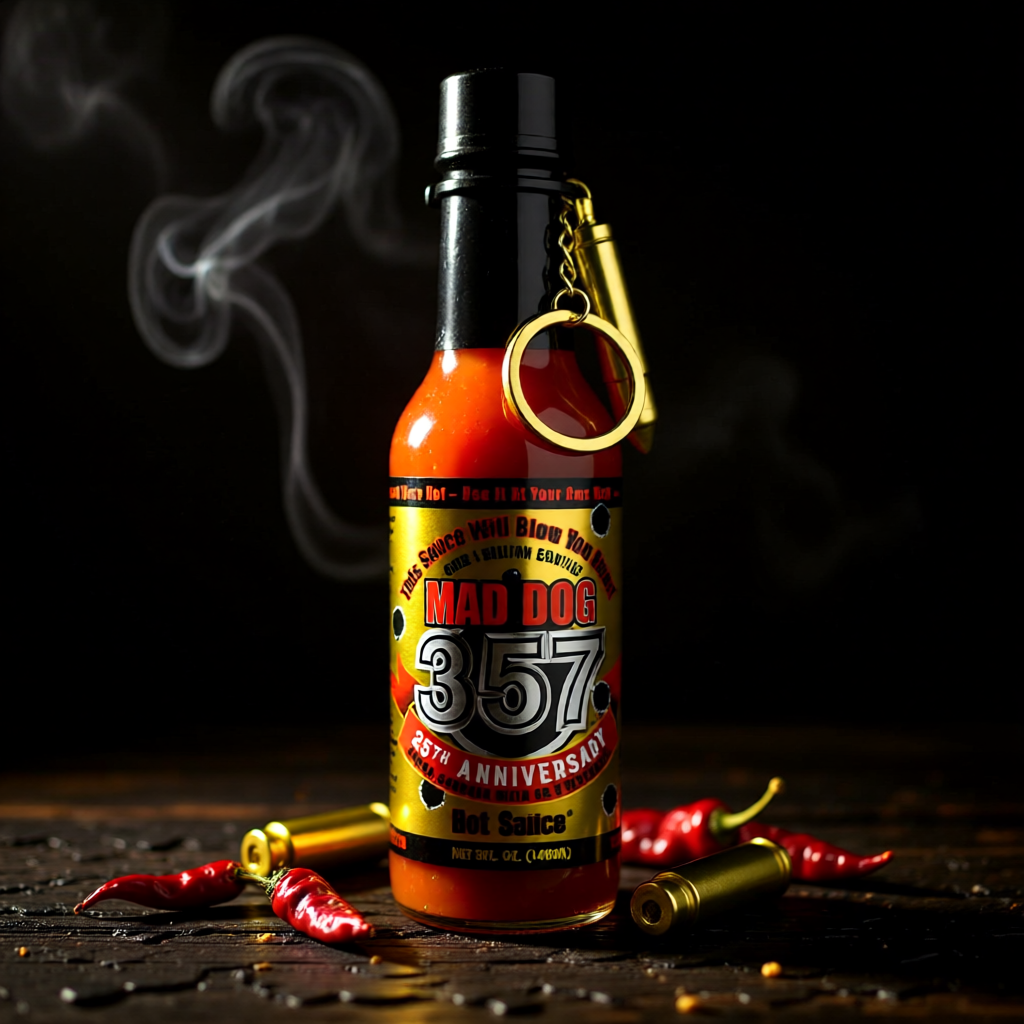 Mad Dog 357 Gold Edition Hot Sauce – 25th Anniversary, über 1 Mio. Scoville (148 ml)

Die limitierte Jubiläums