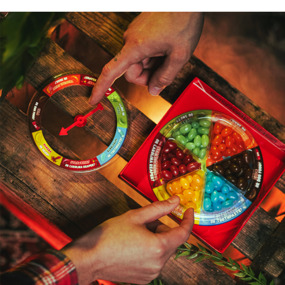 Hot Chip Mr. Twister - Das herausfordernde Jelly Beans Challenge Spiel auf Tisch