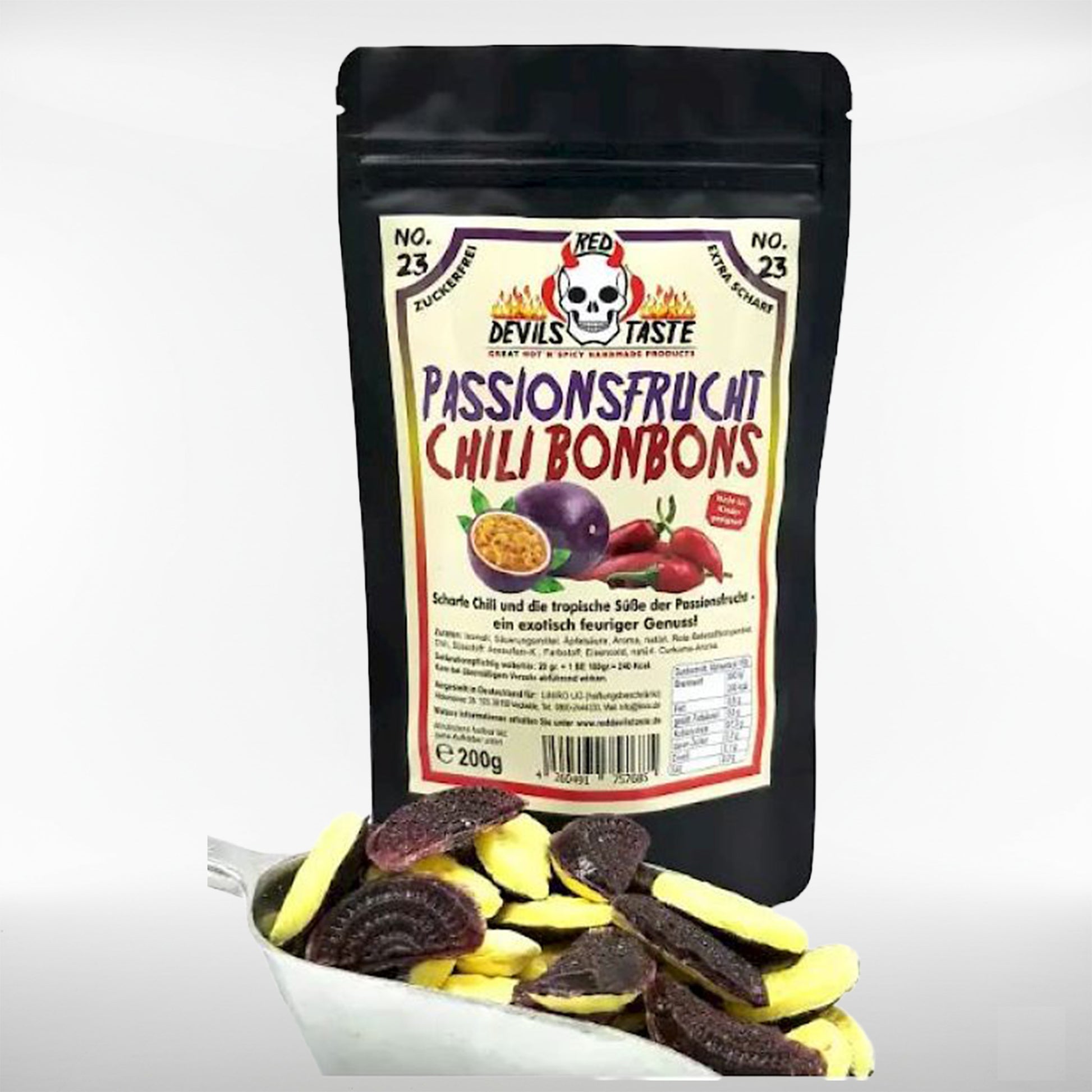 Passionsfrucht Chili Bonbons | scharf, tropisch, fruchtig | 200 Gramm