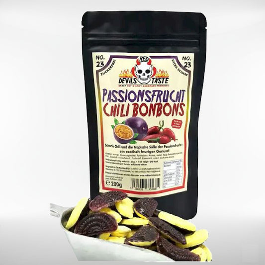 Passionsfrucht Chili Bonbons | scharf, tropisch, fruchtig | 200 Gramm