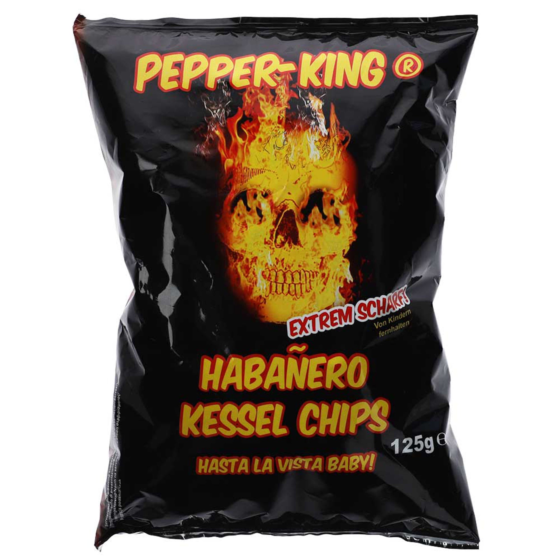 Pepper-King Habanero Kessel Chips (sehr scharfe Kartoffelchips, gewürzt mit Habanero Chilis)