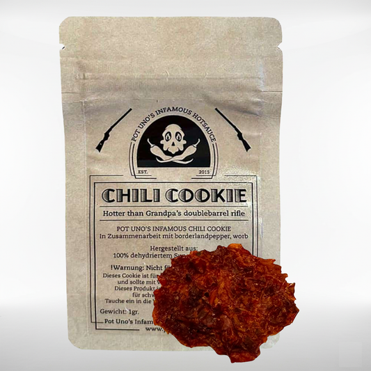 Pot Uno's Chili Cookie – Megascharfes Chili-Konzentrat aus Borg 9 Peach & Chocolate Reaper