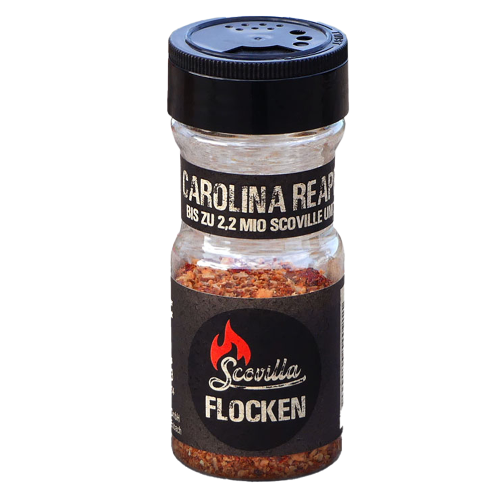 Scovilla Carolina Reaper Chili Floken im Shaker, 25 Gramm