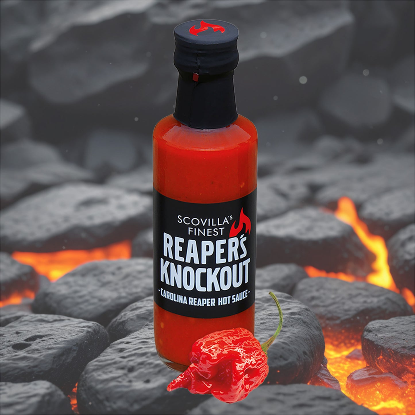 Scovilla Reaper's KnockOut Hotsauce mit Carolina Reaper Chili