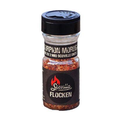 Scovilla Trinidad Scorpion Moruga Red Chiliflocken im Shaker, 50 Gramm