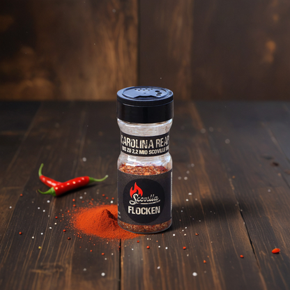 Scovilla Carolina Reaper feurige Chili Flocken im Shaker, 25 Gramm