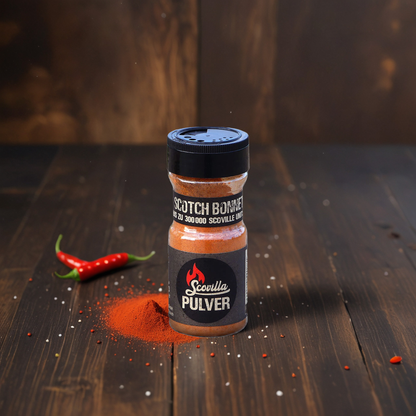Scovilla Scotch Bonnet Chilipulver im Shaker, 50 Gramm, Peppers.ch
