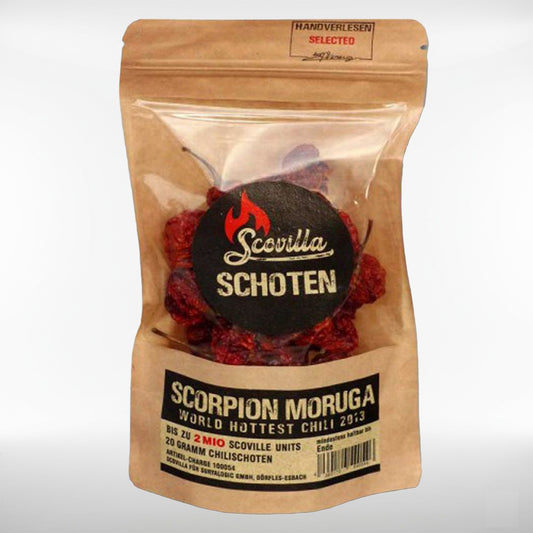 Trinidad Scorpion Moruga Chili Schoten | fruchtig, sehr scharf | getrocknet 20 gr